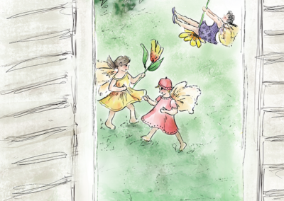Fairies playing outside