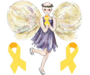 Ellie with childhood cancer ribbon